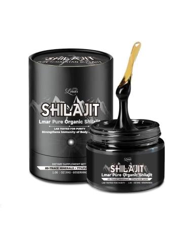 Lmar Pure Organic Himalayan Shilajit Resin | 100% Natural 75 Serving Food Supplements Shilajit for Men & Women | Lab Tested Rich in 85+ Trace Minerals & Over 77% Fulvic Acid