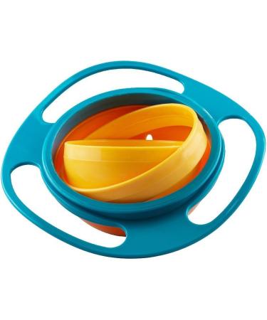 Itian Children's Plate & Bowl - 360 Rotating Anti-Pouring Baby Feeding Shells - Blue - Buy Online on GoSupps.com