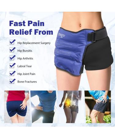 NEWGO Hip Ice Pack Wrap - Reusable Cold Therapy for Hip Bursitis, Inflammation, Sciatica Pain Relief - Blue - Buy Online on GoSupps.com