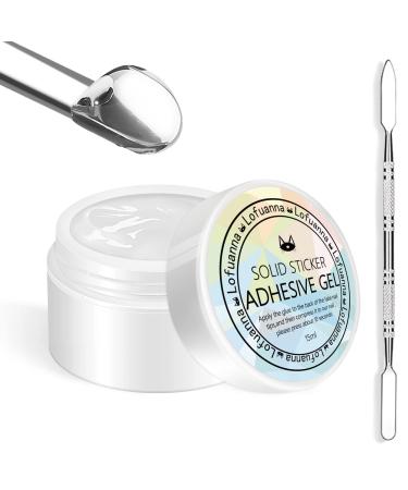 Lofuanna 15g Solid Gel Glue for Nail Tips Nail Art Rhinestone Glue Gel Solid Glue Gel Press on Nails UV/LED Needed 3D Sculpture Gel Nail Mold DIY Nail Art Design with Stirring Rod (1Pcs) 15.00 ml (Pack of 1)