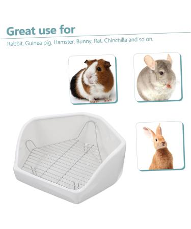 Kisangel Rabbit Toilet Bedding Hamster Bunny Bedding Pet Toilet White Ceramics Chinchilla Urine 30X26X12.5cm White - Buy Online on GoSupps.com