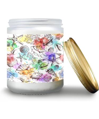 Orange Lemon Scented Candles - Aromatherapy Jar Candle Gift Set for Women 7 oz Long Lasting Home Scents Perfect Birthday Gift with Shells Coral & Starfish - Buy Online on GoSupps.com