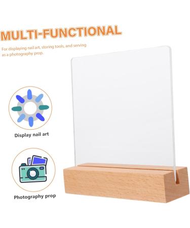 OUNONA Nail Display Board Acrylic Display Holder Fake Nails Nail Practice Holder Nail Tip Display Boards Acrylic Sign Holder with Wood Base False Nail Holder Tips Solid Wood Storage Rack - Buy Online on GoSupps.com