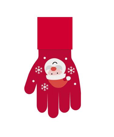 Giftmaker Childrens Christmas Gloves Santa Snowman Red Blue Unisex Onesize