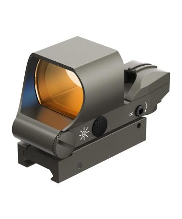 Feyachi Reflex Sight, Multiple Reticle System Red Dot Sight with Picatinny Rail Mount, Absolute Co-Witness Nickel