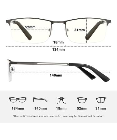 OENEYE 3 Pack Blue Light Blocking Reading Glasses for Men - Stylish Metal Frame Readers | Comfort Spring Hinges | Multicolor - 1.75x - Buy Online on GoSupps.com