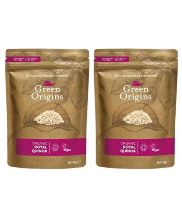 Green Origins Organic Royal Quinoa Grain 500g x 2 individual pouches total weight 1kg 500g (Pack of 2)