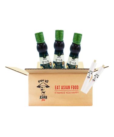 Pack of 3 (3x 160ml) Bibigo roasted sesame oil (Papa Vo )