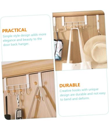 Baluue 3pcs Door Hook White Clothes Rack Purse Hangers Punch- Over The Door Hangers Wall Hanging Household - Buy Online on GoSupps.com