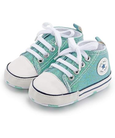 BAIELey Baby High Top Canvas Sneakers - Green, 12-18 Months - Buy Online on GoSupps.com