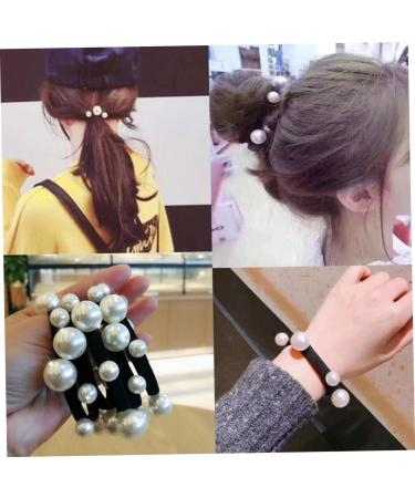 FRCOLOR Pearl Hair Ties wedding hair tie ponytail ponytail ties ponytail holders bead hair tie hair rope ponytail hair ponytail for women Hair Accessories towel pearl Pearl Hair Tie - Buy Online on GoSupps.com