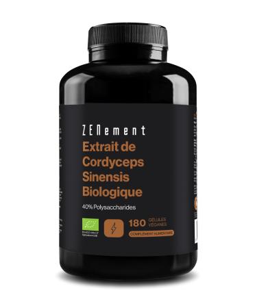 Cordyceps Sinensis BIO CS-4 6.500mg - 6 MONTHS - 180 capsules of vital mushroom extract CS-4 (10:1) - 40% Bioactive Polysaccharides - Vegan - WITHOUT additives gluten - laboratory controlled