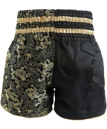 NAMAZU Muay Thai Shorts, High Grade MMA Gym Boxing Kickboxing Shorts - Black Large | Men and Women - Buy Online on GoSupps.com
