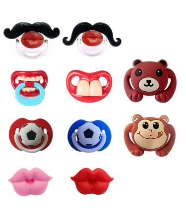 Gotain 10PCs Infant Funny Lips Baby Pacifier - Soft Silicone Cute Design for Christmas Halloween & Party Props - Buy Online on GoSupps.com