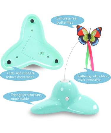 Pawsayes Interactive Indoor Cat Toy - 360 Rotating Butterfly with 2 Refill Packs - Green | Best Cat Toys for Indoor Fun - Buy Online on GoSupps.com