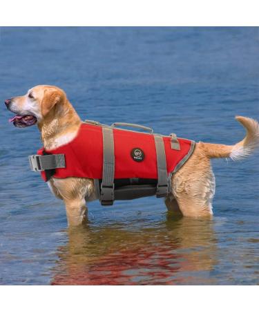 Emust Dog Life Preserver - High Buoyancy Flotation Vest for Small Medium & Large Dogs - Perfect for Swimming & Beach Activities - NEW RED - Buy Online on GoSupps.com