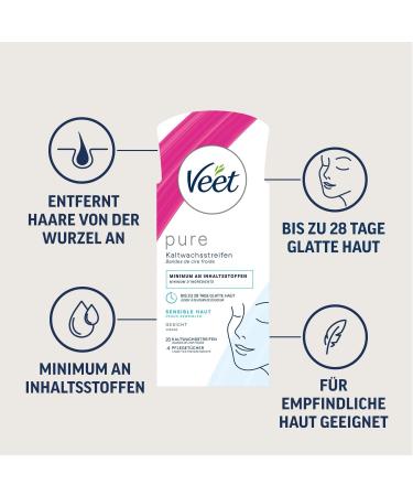 Veet Face Ready To Use Wax Strips for Sensitive Skin - Gentle Hair Removal for Smooth Skin - Buy Online on GoSupps.com