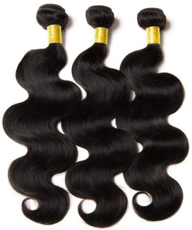 8A Grade Brazilian Body Wave Hair Bundles 100% Unprocessed Virgin Human Hair Extensions (14 16 18 Inch) - Nature Black Color - International Shipping Available - Buy Online on GoSupps.com