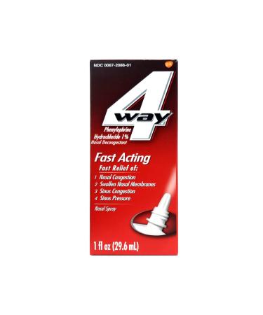 2 Set- 1 Fl Oz 4-Way Fast Acting Nasal Spray