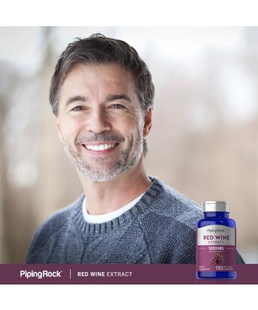 Piping Rock Red Wine Extract Capsules 1000mg | 180 Count | Non-GMO Gluten Free Supplement - Buy Online on GoSupps.com