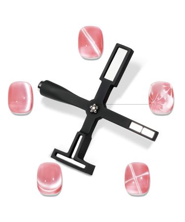 MIZHSE Nail Magnet Tool: 5 in 1 Magnetic for Cat Eye Nails Multi-Function Magnet Stick 3D Magnetic Cat Eye Gel Polish Nail Art Cat Eye Magnet Stick Nail Design Tools for Nail Salon Home DIY Black