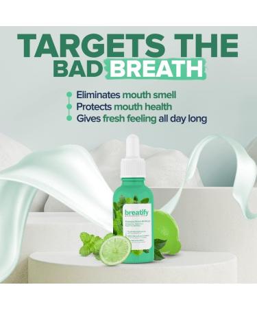 BREATIFY Bad Breath Eliminating Serum 20mL - Convenient Mouth Smell Removing Drops - Buy Online on GoSupps.com