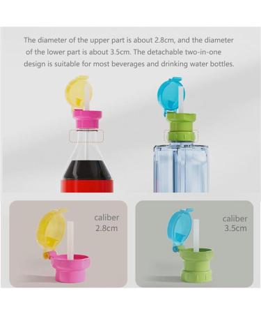 Spill Proof Water Bottle Straw Cap Portable SodaWater Bottle Twist Cover Cap with Straw for Children Adults - Buy Online on GoSupps.com