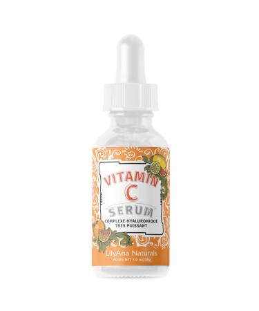 LilyAna Naturals Vitamin C Serum for Face - Face Serum with Hyaluronic Acid and Vitamin E  Anti Aging Serum  Reduces Age Spots and Sun Damage  Promotes Collagen and Elastin - 1oz 1 Fl Oz (Pack of 1)
