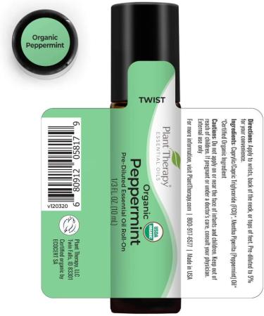 Buy Plant Therapy Organic Peppermint Essential Oil Roll-On | 100% Pure Pre-Diluted | Natural Aromatherapy for Neck Tension & Muscle Discomfort | Therapeutic Grade 10 mL - Buy Online on GoSupps.com