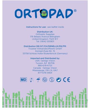 Ortopad Soft Bamboo Girls Eye Patches | 50/Box - Medium Size (2-4 yrs) with Textured Accents - International Shipping Available - Buy Online on GoSupps.com