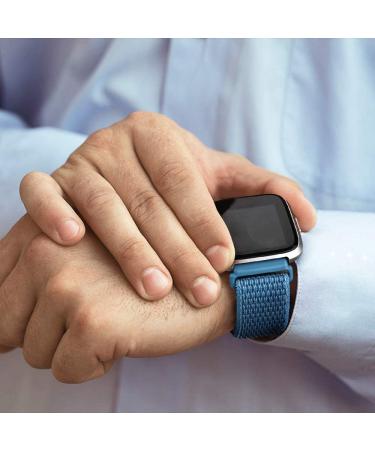 Pack 3 Nylon Loop Bands Compatible with Fitbit Versa 2  Fitbit Versa Lite  Fitbit Versa Band  Soft Adjustable Breathable Replacement Band for Women Men (Black Sand+Green+Blue) - Buy Online on GoSupps.com