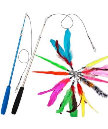 JIARON Cat Toys | 2PCS Retractable Wand and 10PCS Bell Refills | Interactive Teaser for Kitten or Cats - Buy Online on GoSupps.com