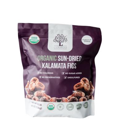 ORGANIC GREEK Kalamata Sundried Figs - USDA Organic Certified - NONGmo - Vegan - Gluten Free - High Fiber - No Sugar Added - No Preservatives - No Coloring - Unsulfured - Product of Greece - Sweet Tasting - Resealable Zipp