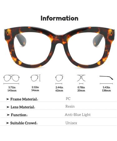 Zukky Tortoise Oversized Reading Glasses for Men & Women - Light-Blocking Computer Glasses with Spring Hinges AM50 (1.5x) - Buy Online on GoSupps.com