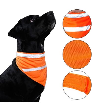 Reflective Triangle Dog Tapers - Adjustable Fluorescent Orange Pet Scarves for Night Walks Camping & Travel - Buy Online on GoSupps.com
