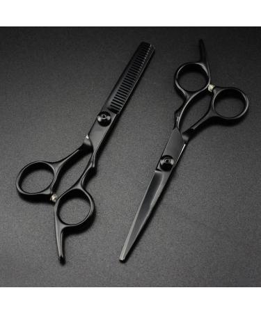 Hair Cutting Scissors 6 Inch Professional Japan Steel Black Screw Hair Cutting Scissors Haircut Thinning Barber Haircutting Shears Hairdressing Scissors Set - Buy Online on GoSupps.com