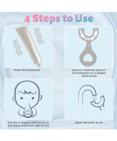 4Pcs Kids Toothbrush U Shaped Toothbrush Kids Baby Toddler Toothbrush with Food Grade Soft Silicone Brush Head 360 Oral Teeth Cleaning U-Shaped Toothbrushes for Toddlers Kids - Buy Online on GoSupps.com
