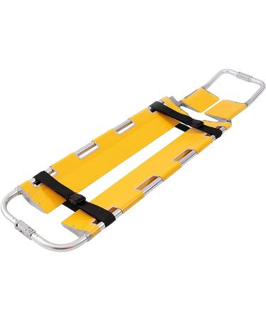 Portable wearing foldable aluminum shovel stretcher adjustable length travel size patient transport medical emergency carrier with stoppable hinge mechanism