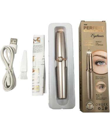 Rechargeable Painless Eyebrow Hair Removal for Women - Electric Trimmer & Razor with LED Light (Rose Gold - Buy Online on GoSupps.com