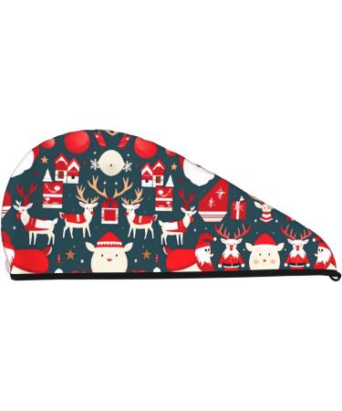 Merry Christmas Coral Velvet Hair Cap | Quick-Dry Towel Wrap for Travel & Home - Perfect for Men & Women - Buy Online on GoSupps.com