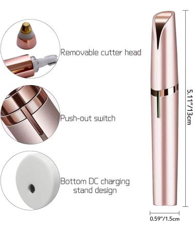 Buy Pain-Free Eyebrow Trimmer & Face Hair Remover for Women - Electric Facial Razor in Rose Gold | International Shipping - Buy Online on GoSupps.com