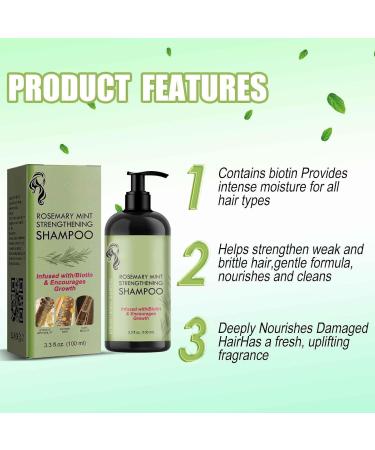 Lot de 2 shampoings hydratants la menthe et au romarin pour femme lutte contre la chute des cheveux apaise le cuir chevelu se coiffe facilement convient tous les types de cheveux - Buy Online on GoSupps.com