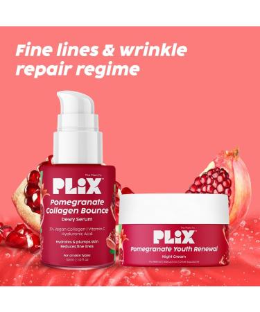 PLIX THE PLANT FIX PLIX The PLANT FIX Collagen Bounce Serum 30 ml and 120 Retinol Night Cream 50 g with Bakuchi Oil Antiaging Combo for reducing fine lines and wrinkles vegan collagen booster - Buy Online on GoSupps.com