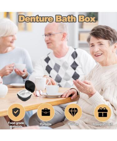 Swirlcolor Portable Denture Container with Sieve - Black Retainer Cleaning Case & Aligner Removal Tool for International Shipping - Buy Online on GoSupps.com