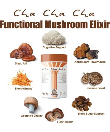 Pacific Rim Mushrooms Cha Cha Cha | Organic Ceremonial Cacao Chai Spices & Active 8 Functional Mushrooms Blend | Perfect Coffee Substitute for Energy Focus & Immunity | Reishi Maitake Lion's Mane Chaga Cordyceps Shiitake Turkey Tail Himematsutake - Buy Online on GoSupps.com