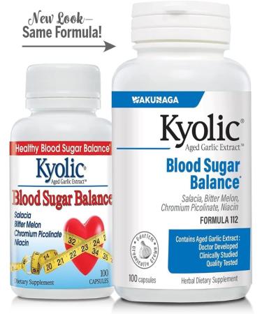 Kyolic Aged Garlic Extract Formula 112 Blood Sugar Balance* 100 Capsules Formula 112 Capsules 100 Count (Pack of 1) - Buy Online on GoSupps.com