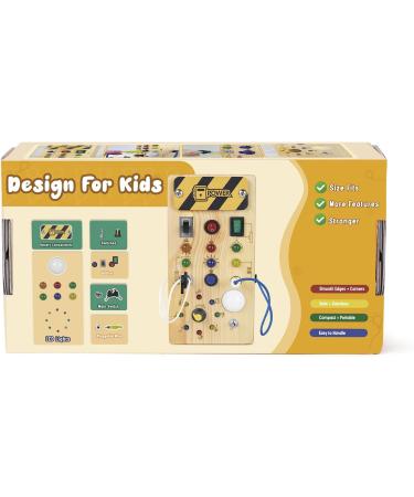 Konijiwa Montessori Busy Board - Sensory Activity Board for 1-4 Year Olds | Wooden Toy with LED Light Switches | Ideal Learning Tool for Babies - Buy Online on GoSupps.com