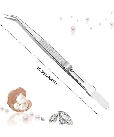 Precision Tweezer | Stainless Steel Anti-Static Tweezers with Sliding Lock Design | Straight/Curved Tweezers for Electronics Laboratory Work Jewelry-Making Craft - Buy Online on GoSupps.com