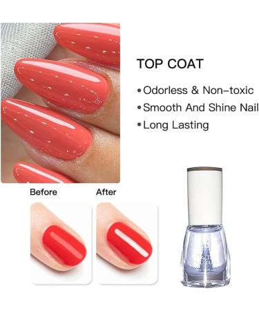 Gel Nail Polish Primer and Topcoat Set Quick-Drying Transparent Nail Polish Shiny Topcoat and Primer Non-Toxic Long-Lasting Luster Can Strengthen and Care for Stronger and Healthier Nails - Buy Online on GoSupps.com