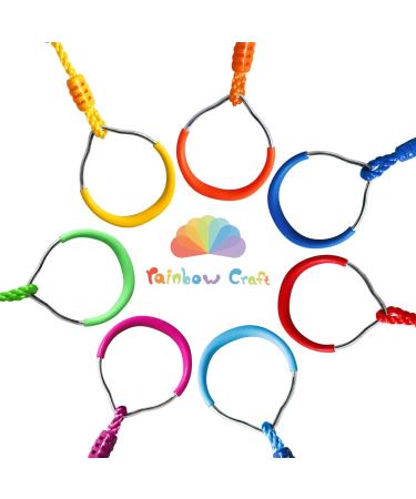 Rainbow Craft 7-Pack Ninja Rings for Backyard Ninja Warrior - Gymnastic Swing Bar Rings for Obstacle Slackline Kits - Buy Online on GoSupps.com